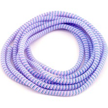 MSP Şarj Aleti Kablosu Kablo Kordon Koruyucu Spiral Sarma Kılıf Koruma (Eflatun)