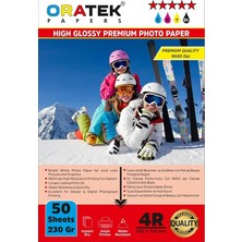 MSP L3251 Uyumlu Fotoğraf Kağıdı Premium Parlak 230 gr 10X15 50 Yaprak, Beyaz