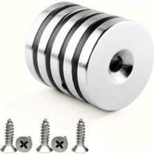 MSP Magnet 5 Adet D15MM x 10/5,5mm x 3mm Havşa Delikli Güçlü Vida Atılabilir Neodyum Mıknatıs
