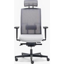 MSP Too Fluid Motion Plus® Başlıklı Siyah Çalışma Koltuğu (Açık Gri)