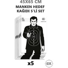 Erol Av 45X65 cm Taktik Manken Atış Hedef Kağıdı Puan Bölgeli 5'li Set - Siluet Poligon Hedefi