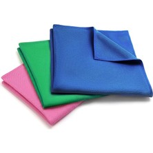 MSP Mikrofiber Cam Bezi Üçlü Set 40X40 cm - Hav ve Iz Bırakmayan Cam Silme Bezi, Deterjansız Sadece Suyla Temizlik, Ayna Ekran Çelik ve Oto Camı Için, Yeşil Mavi Pembe