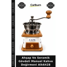 Carlburn Özel Üretim Mutfak Hediye Ahşap ve Seramik Gövdeli Manuel Kahve Değirmeni ALK6428