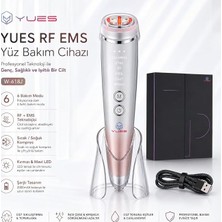 MSP 6 Modlu Rf Ems Yüz Bakım Cihazı, Kırmızı/mavi Led, Sıcak-Soğuk Kompres, Titreşimli Şarjlı Cilt Masaj Aleti, Standlı