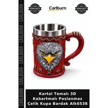 Carlburn Özel Üretim Hediyelik Metal Erkek Kartal Temalı 3D Kabartmalı Paslanmaz Çelik Kupa Bardak ALK6538