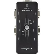 MSP Port USB Kvm Switch, 4 Kasa 1 Monitör Switch, 4 Bilgisayarı Tek Elden Yönetin,