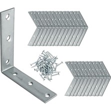 MSP Dolap Duvar Sabitleme 25 Adet Metal Köşebent 60X60X15 mm Bağlantı Aparatı L Demiri Gönye