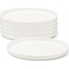 MSP Home 6’lı Plastik Tabak Seti, 23,5 cm Kırılmaz ve Tekrar Kullanılabilir Servis Tabağı, Piknik Kamp Mangal Barbekü Parti ve Günlük Kullanım Için Hafif Tabak