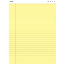 Ms Letter Boyut (216 x 297MM), Sarı Renkli Legal Pad, Notluk, Notepad, Defter, 50 Yaprak, Geniş Satır Aralığı, Okul, Iş ve Ofis Için, Türk Malı
