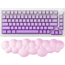 MSP Bulut Şekilli Klavye Bilek Desteği Ergonomik & Konforlu Memory Foam Kaymaz Taban Bilek Yastığı (Pembe)