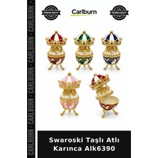 Carlburn Özel Üretim Dekoratif Hediyelik Şık Masaüstü Figür Swaroski Taşlı Atlı Karınca ALK6390