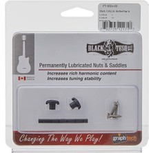 MSP Tech Guıtar Labs Graphtech PT-5001-00 Black Tusq Xl Slotted Nut & Retainer Pack Elektro Köprü ve String Tree Seti