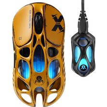 MSP Mercury x Pro Kablosuz Oyun Faresi - 32.000 Dpı Paw 3950 Sensör, 8.000Hz Yoklama Hızı, Magnezyum Alaşımlı Içi Boş Çerçeve, Rgb Aydınlatma, 5 Programlanabilir Düğme, Üç Modlu (Sarı)
