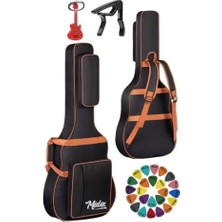 Midex Cs-89 Soft Case Klasik Gitar Çantası, Gigbag, Kalın, Siyah, Turuncu Aksesuar