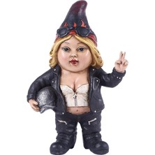 MSP Gift Ltd. Kadın Bisikletçi Cücesi Kasklı - Gnomad Heykeli