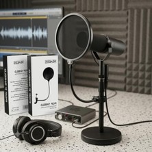 Mikrofon Pop Filtresi, 360 Derece Esnek Metal Gövde ile Kullanım