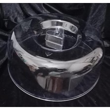MSP Kek Tabağı Için Şeffaf Fanus Kapak 26 cm Kırılmaya Dayanıklı Plastik Sağlıklı Tazelik Koruyucu
