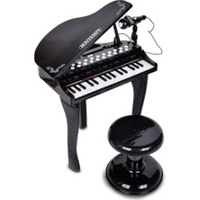 MSP | Pianoforte A Coda Elettronico 32 Tasti Con Microfono E Sgabello, Effetti Luminosi, 5 Suoni, 4 Ritmi, 19 Brani, 53X40X32 cm