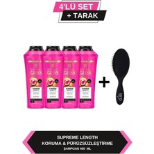 MSP Supreme Length Uzun Saçlara Özel Şampuan 400 ml x 4 Adet Tarak