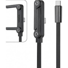 MSP Armor Series HP-ATC01 Pd 240W Type-C To Type-C Hızlı Şarj Kablosu 1.5m - Çinko Alaşım Gövdeli, Örgülü Entegre Telefon Stantlı ve 90° Açılı Veri Aktarım Kablosu