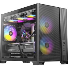 MSP Flux M, 3 x 120 Pwm Argb, 3 x 120 Pwm Ters Fanlar Dahil, Dikey Hava Akımı Tasarımı, 360MM Üst Radyatör Desteği, Tip-C 3.2 Gen 2, Tam Boy Toz Filtreleri, Kompakt Micro-Atx Oyun Kasası