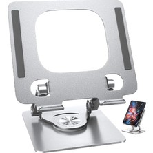 MSP Tablet Standı 360° Dönen Metal Masaüstü Açılı Katlanabilir Tablet Tutucu Stant