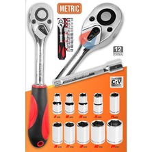 MSP mm - 24 mm 12 Parça Cırcırlı Lokma Takımı Seti Standlı Cr-V Çelik Lokma Anahtarı Seti 1/2"