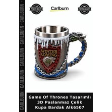 Carlburn Özel Üretim Hediyelik Dizi Temalı Game Of Thrones Tasarımlı 3D Paslanmaz Çelik Kupa Bardak ALK6507