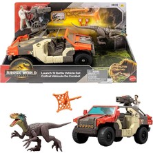 MSP Jurassic World: Yeniden Doğuş Aracı, 1 Insan Figürü ve 1 Dinozor Figürü, Launch 'n Battle-Truck, Martin Yengeç Figürü ve Dinozor, Silah ve 2 Mermi, JGB59