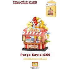MSP Micro Block Serisi Popcorn Dükkanı 360 Parça Dekoratif Oyuncak Yapım Seti Yapı Blok FFLZ-8851
