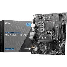 MSP Pro H610M-E Ddr4 Intel H610 Soket 1700 Ddr4 3200MHZ Matx Gaming (Oyuncu) Anakart