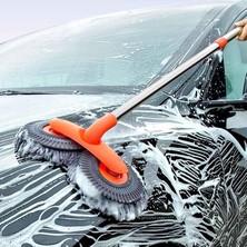MSP Dönebilen Teleskopik Mikrofiber Araba Yıkama Fırçası – Çift Başlıklı Oto Temizlik Mopu