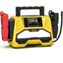 MSP F05 42000MAH 8000A Tepe Akımı Profesyonel Akü Takviye Cihazı + 150 Psı Lastik Şişirme Kompresörlü Taşınabilir Jump Starter 12V Dizel ve Benzinli Araçlar Için