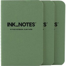 MSP : Green Side No. I 60 Sayfa Not Defteri - 3'lü Set - 9 x 14 cm - Çizgisiz
