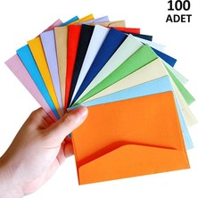MSP 100 Adet, Renkli Zarf, 13X18 Cm, Büyük Boy, Renkli Zarflar, Karışık Renklerde, Mektup Zarfı