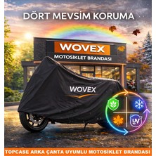 MSP Tracer 7 Ile Uyumlu Motosiklet Brandası,arka Çanta Uyumlu Motor Branda,siyah