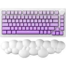 MSP Bulut Şekilli Klavye Bilek Desteği Ergonomik & Konforlu Memory Foam Kaymaz Taban Bilek Yastığı (Beyaz)