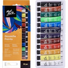 MSP Marte Signature Guaj Boyası, 12 x 11,3 G (12 Ml), Yarı Mat Kaplama, 12 Renk, Tuval, Suluboya Kağıdı, Suluboya Boyaları ve Karışık Teknik ile Kullanıma Uygundur