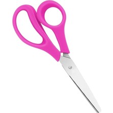 MSP Adet Solak Okul Makası Plastik Saplı Solel Için Makas Okul Öğrenci Makası Küt Uçlu Paslanmaz Çelik Pembe