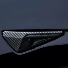 MSP Model Y Uyumlu Mat Karbon Fiber Görünümlü Yan Kamera (Sinyal) Kaplama Seti Hw4