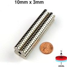 MSP Magnet 30 Adet Çap 10MM x Kalınlık 3mm Güçlü Yuvarlak Neodyum Mıknatıs