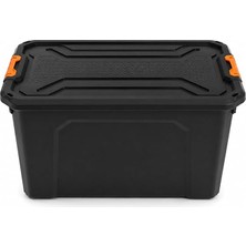 MSP Home 60 Litre Büyük Boy Plastik Saklama Kutusu, Kapaklı Kilitli Eşya Organizeri, Takım Sandığı, Garaj Atölye Düzenleyici, Oto Bagaj Depolama Kutusu (60 Litre)