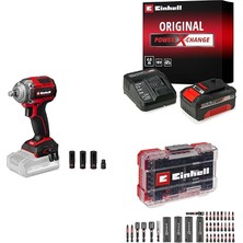 MSP Tp-Cw 18/350-C Li Bl - Solo, Kömürsüz Akülü Darbeli Somun Sıkma + 18V 4,0 Ah Pxc Starter Kit, Akü ve Şarj Cihazı + Bits ve Lokma Uç Seti 35 Parça, M-Case Kutu