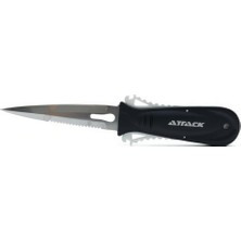 MSP Attack Dalış Bıçağı, Kakıçlı, 11 Cm, Siyah, 304SS Çelik