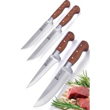 MSP Handmade Kasap Kurban Serisi Bıçak Seti Et Sebze Yüzme Sıyırma Bıçak Mutfak Sürmene Bıçağı 4'lü