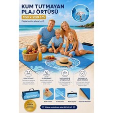 MSP Havlusu, Piknik Örtüsü, Plaj Matı, Çantalı Plaj Hasırı,kamp Battaniyesi, Kamp Matı, Katlanabilir, Hafif, Su Geçirmez, Piknik Matı Kum Geçirmez (Deniz Mavisi-Plaj)