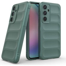 MSP Samsung Galaxy A55 ile Uyumlu Kılıfı Silikon Yumuşak Esnek Mat Kamera Lens Korumalı Ince Kapak Etnik Koyu Yeşil