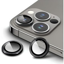 MSP Safir Lens Çizilmez Dayanıklı Kamera Koruyucu Siyah iPhone 13 Pro / 13 Pro Max ile Uyumlu