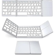 MSP Bt Klavye - Katlanır, Dokunmatik Yüzeyli, Taşınabilir Ultra Ince - Windows/android/ios Uyumlu - Gümüş