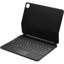 MSP iPad Pro 11 1/2/3/4.nesil Klavyeli ile Uyumlu Kılıf Magic Keyboard Touchpad Aydınlatmalı Klavye Siyah (M4 2024 Değildir)